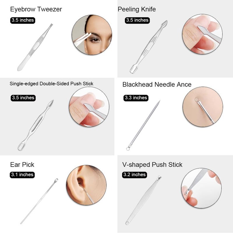 ZIZZON Manicure, Pedicure Kit, Nail Clippers Set of 12Pcs, Professional Grooming Kit, Nail Tools with Luxurious Travel Case Black - Image 5